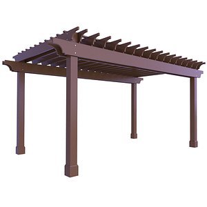 Wooden Garden Pergola 2 3D model