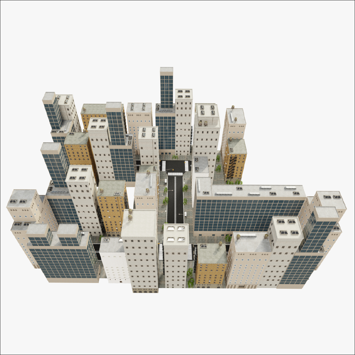 3D modular city manhattan - TurboSquid 1704536