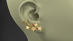 3D Ear cuffs Stars model