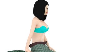3D asian chinese mermaid