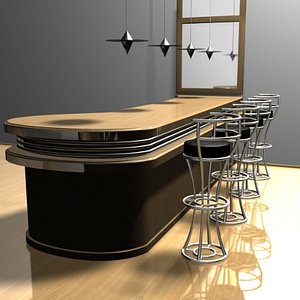 3d model bar stools