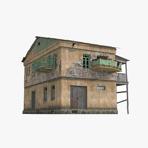 3D model Realistic rural house villa
