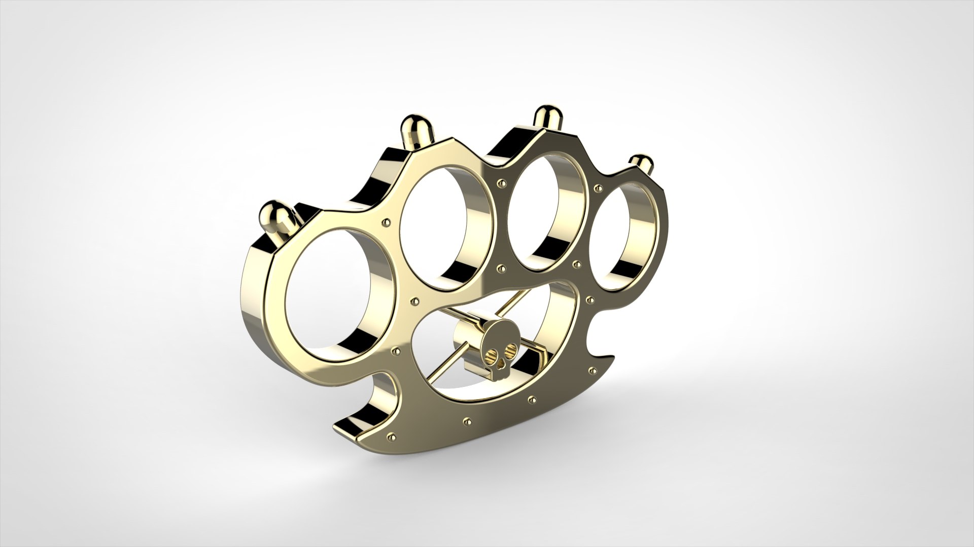 Spiked Brass Knuckles Game Asset 3D Model