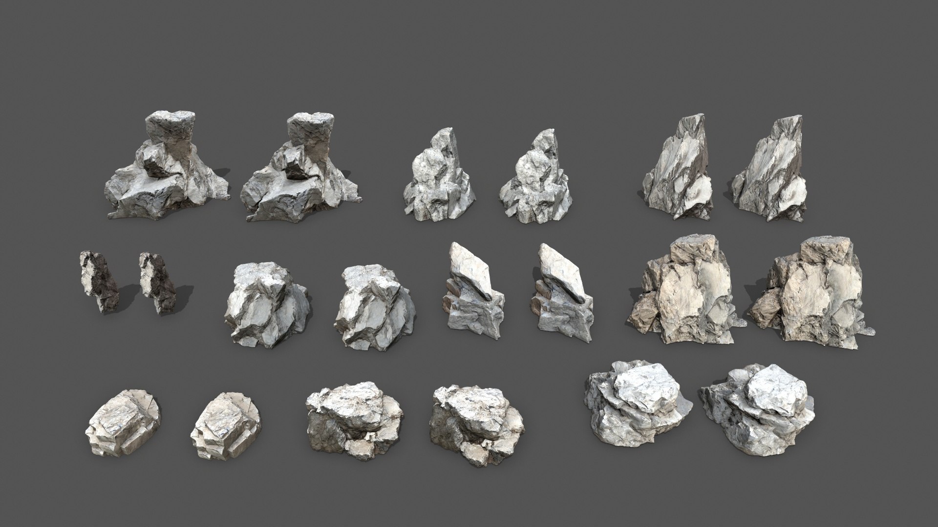 3D White Rocks - TurboSquid 2285756