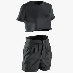 realistic women s shorts 3D model