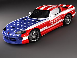 dodge viper gts sports car 3d model