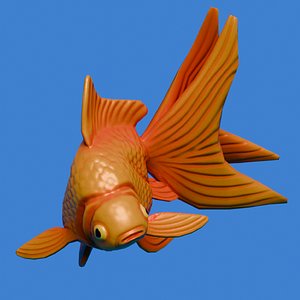 3D model Cartoon Goldfish Rigged