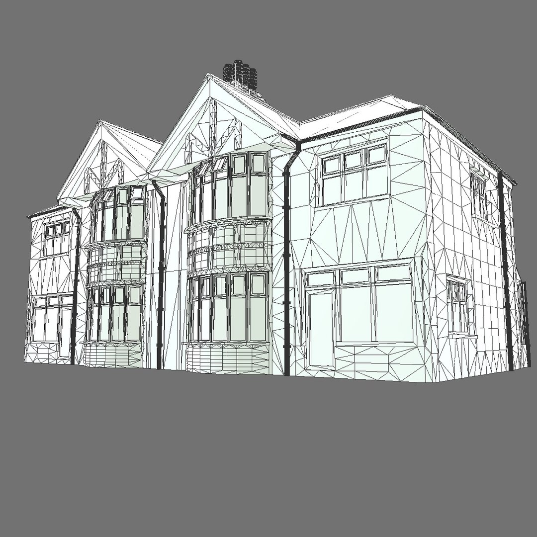 3d 2 british semi detached model
