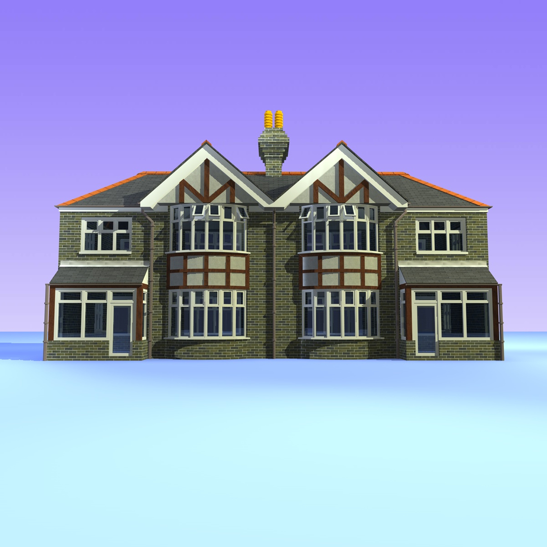 3d 2 british semi detached model