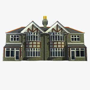 3d 2 british semi detached model