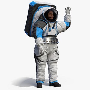 Astronaut Wearing xEMU Greetings Pose