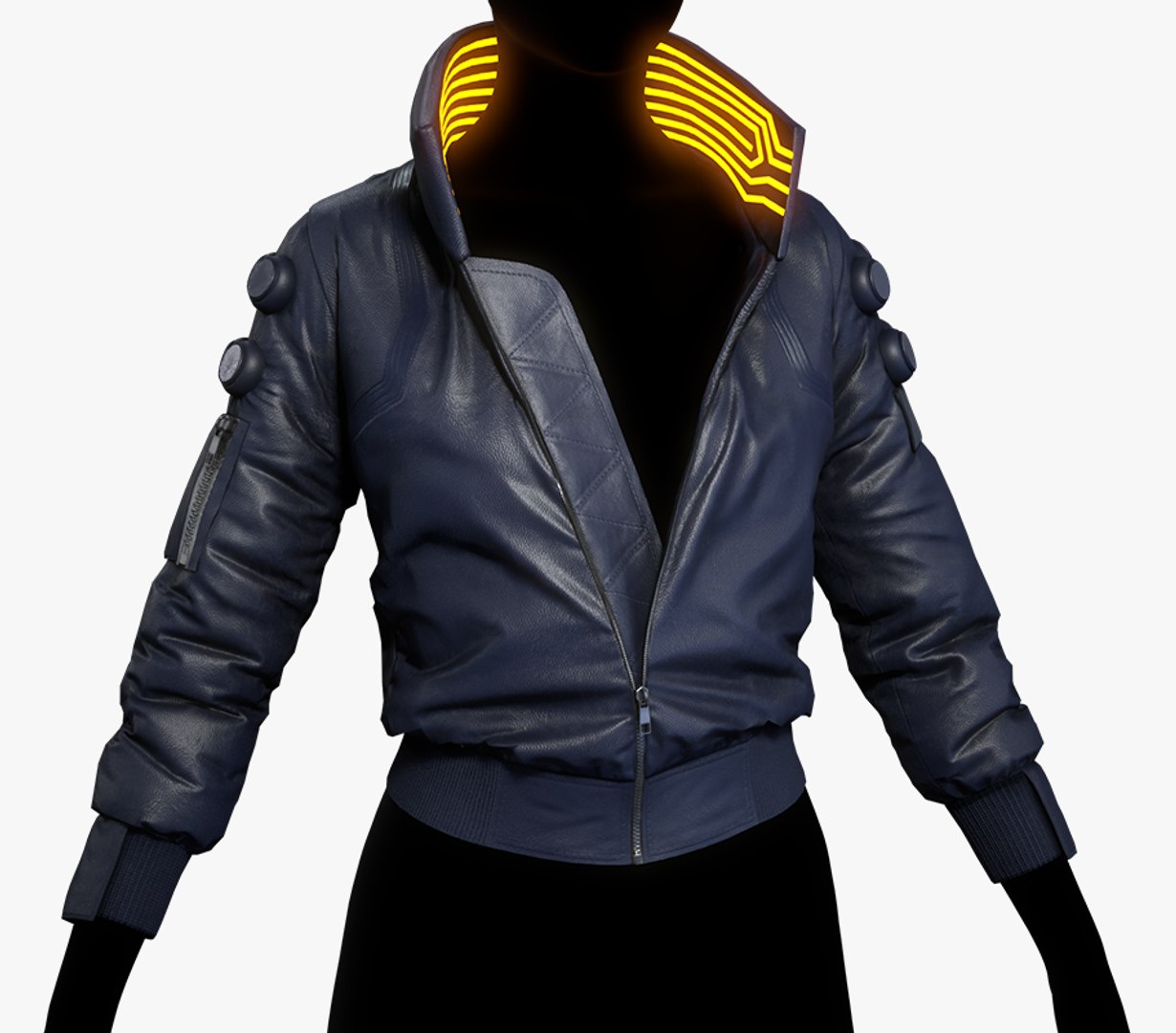 3D Cyberpunk Blue Jacket - TurboSquid 1890908