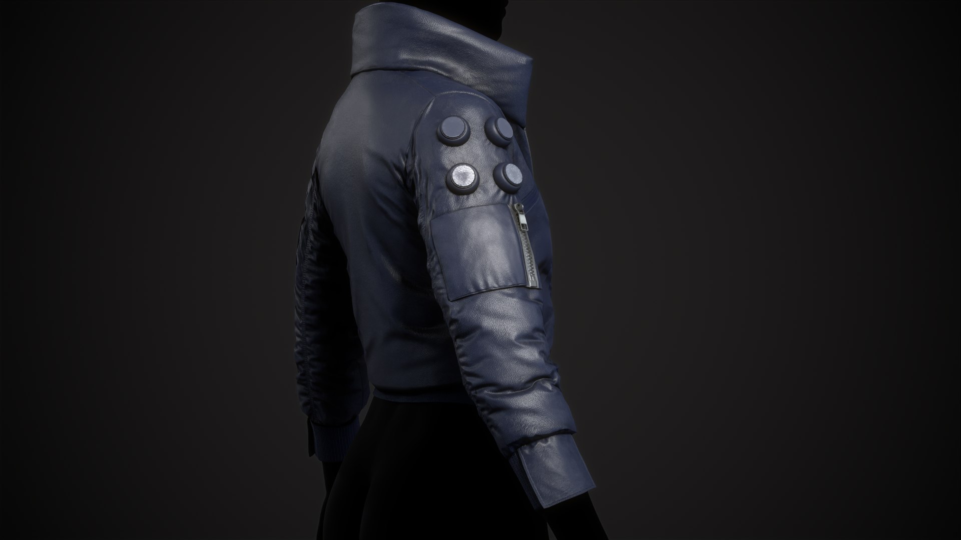 3D Cyberpunk Blue Jacket - TurboSquid 1890908