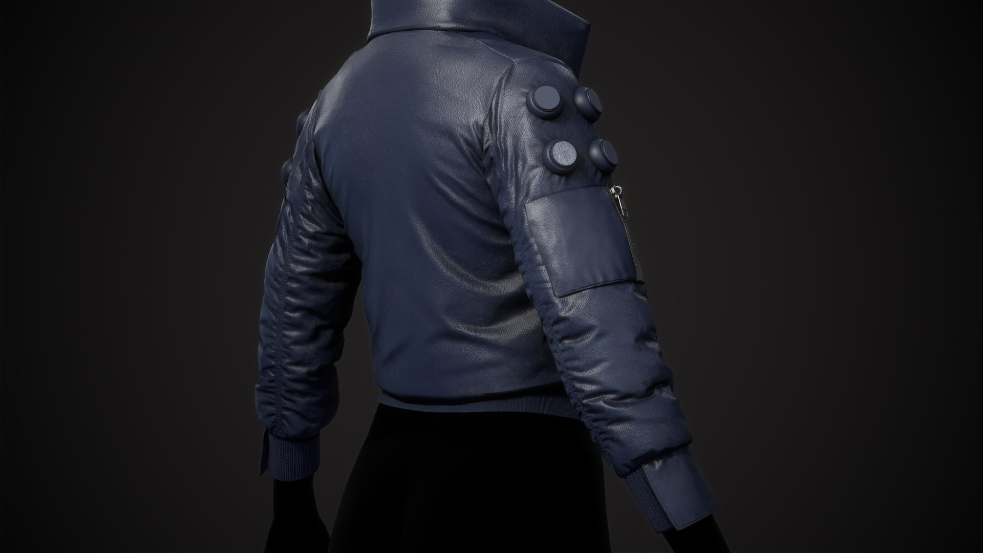 3D Cyberpunk Blue Jacket - TurboSquid 1890908
