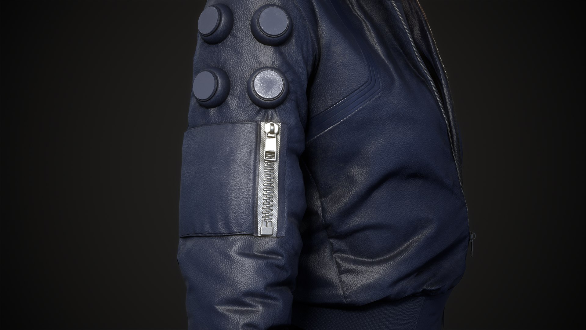 3D Cyberpunk Blue Jacket - TurboSquid 1890908