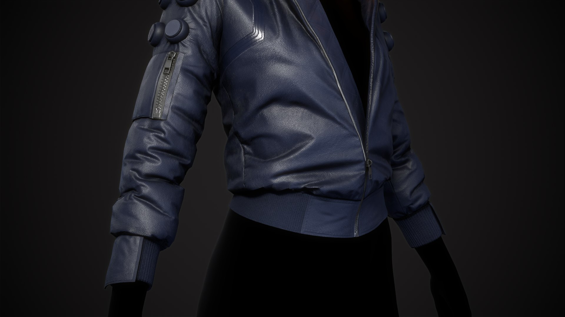 3D Cyberpunk Blue Jacket - TurboSquid 1890908