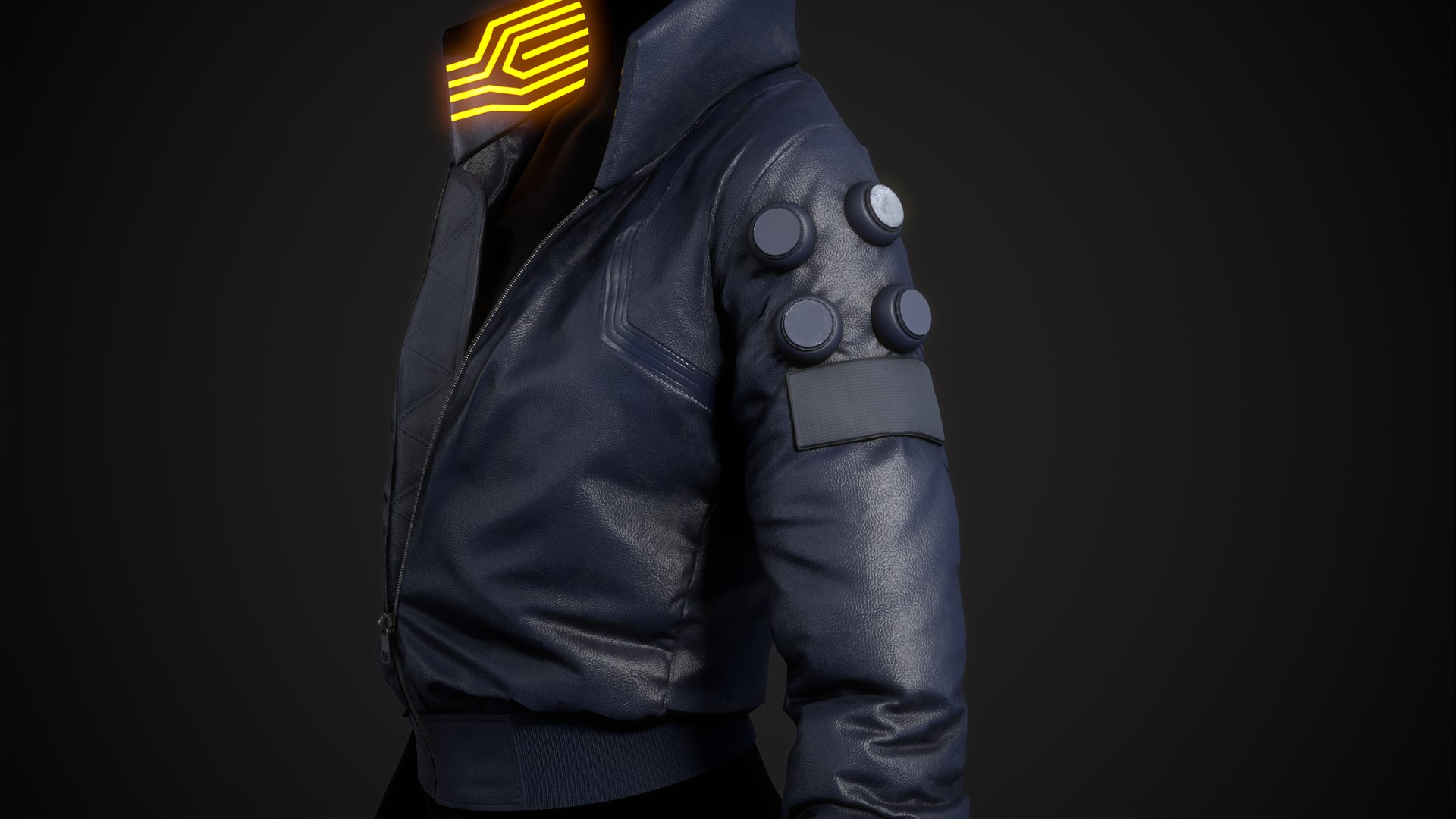 3D Cyberpunk Blue Jacket - TurboSquid 1890908