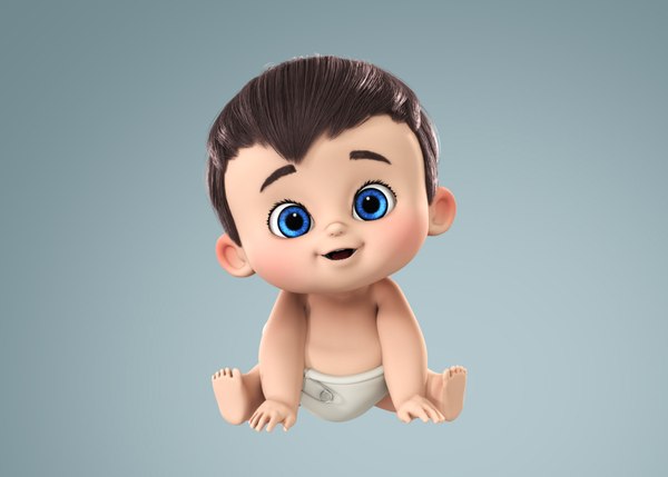 Cartoon baby boy rigged 3D model - TurboSquid 1531878