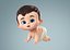 Bebé de dibujos animados modelo 3d aparejado
