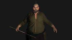 3D REALISTIC ASIAN MALE CHARACTER - OLD JAPANESE KUNGFU OUTFIT