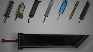 Stylized Painterly Long Sword Pack 3D