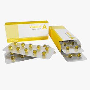 3D blister pill vitamin model