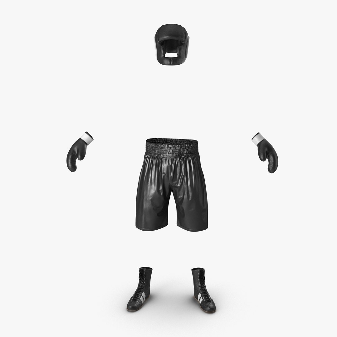 Boxing Gear Black 3D model preview
