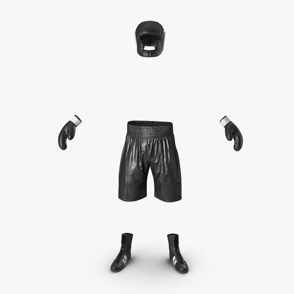 3d model of boxing gear black