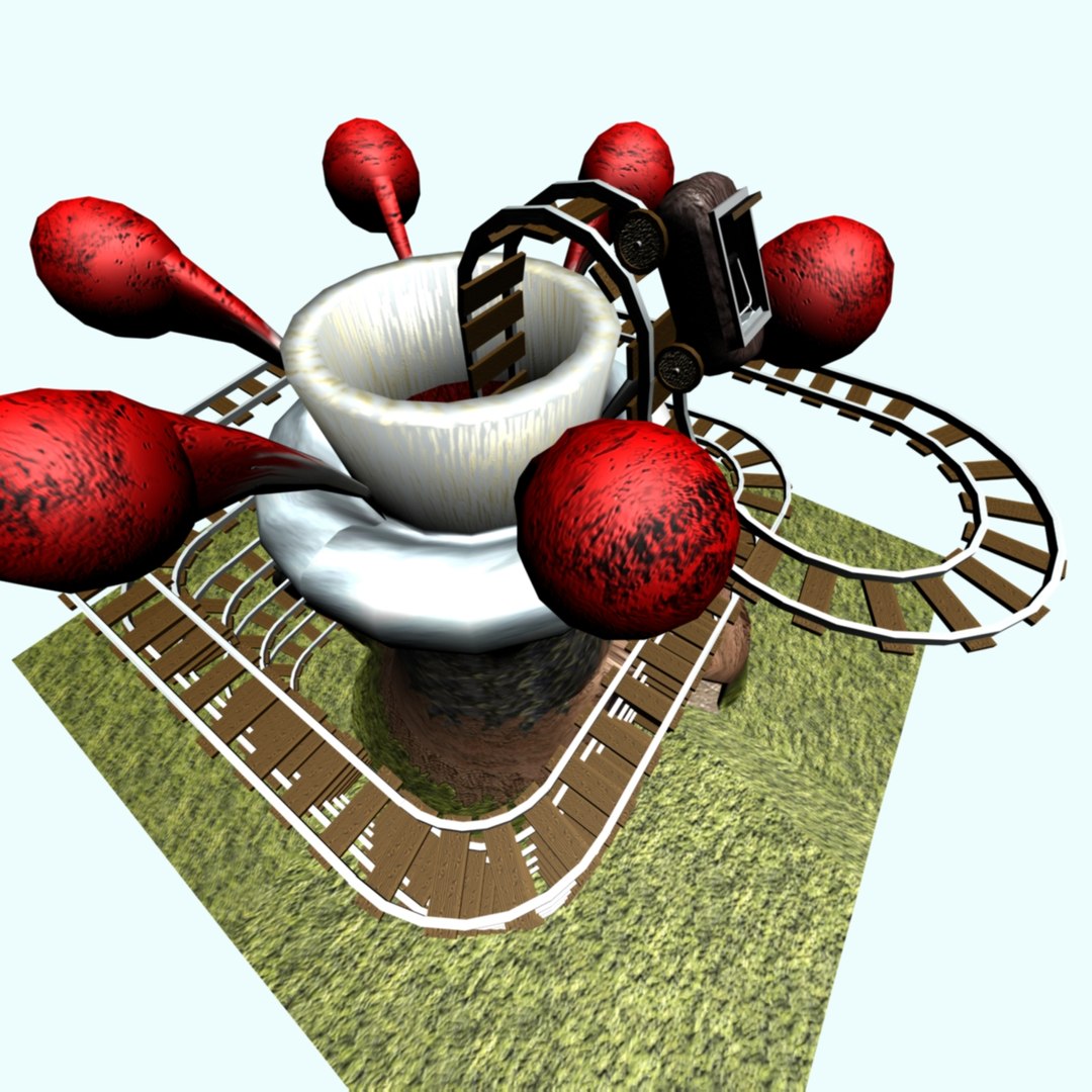 3ds Max Rigged Ride Cart