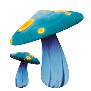 3d mushroom hand painted