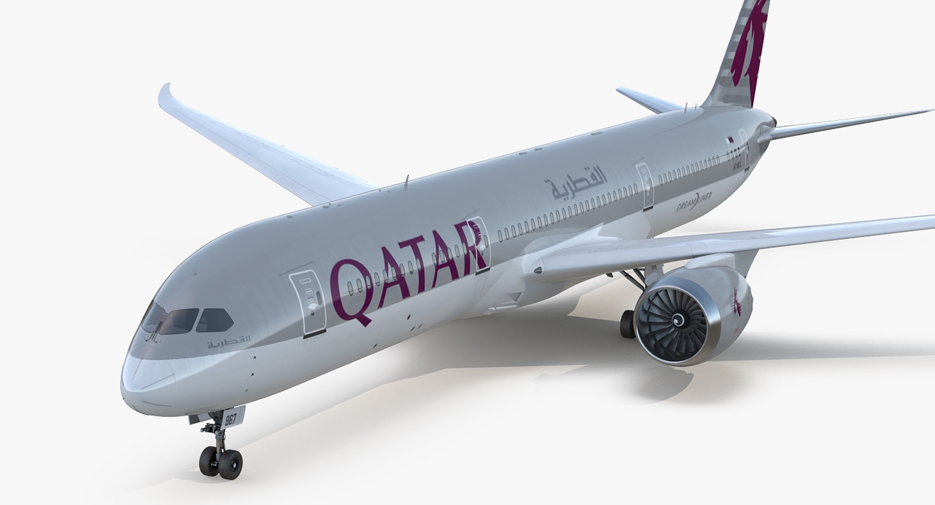 Boeing 787-9 Dreamliner QATAR 3D model preview
