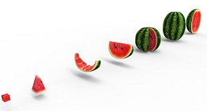 watermelon food fruit 3D model