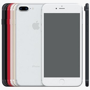 3D iPhone 7 Plus All Colors Smartphone model
