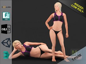 3D white woman