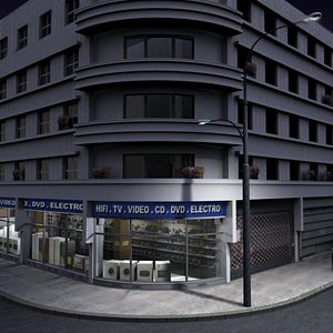 hifi store building shops 3d model