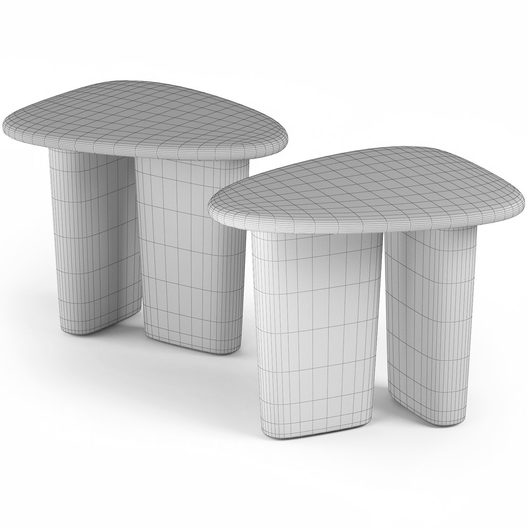 3D ANTHROPOLOGIE Kalle Sculptural Oak Side Table TurboSquid 1847121