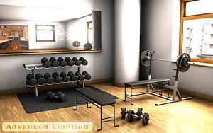 home gym weights 3d model