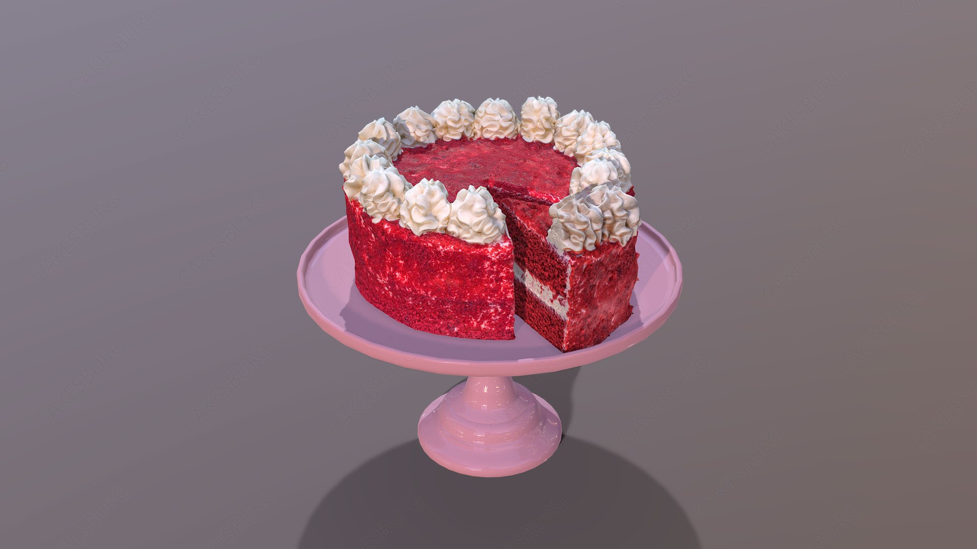 3D Sliced Red Velvet Cake Model - TurboSquid 1982672