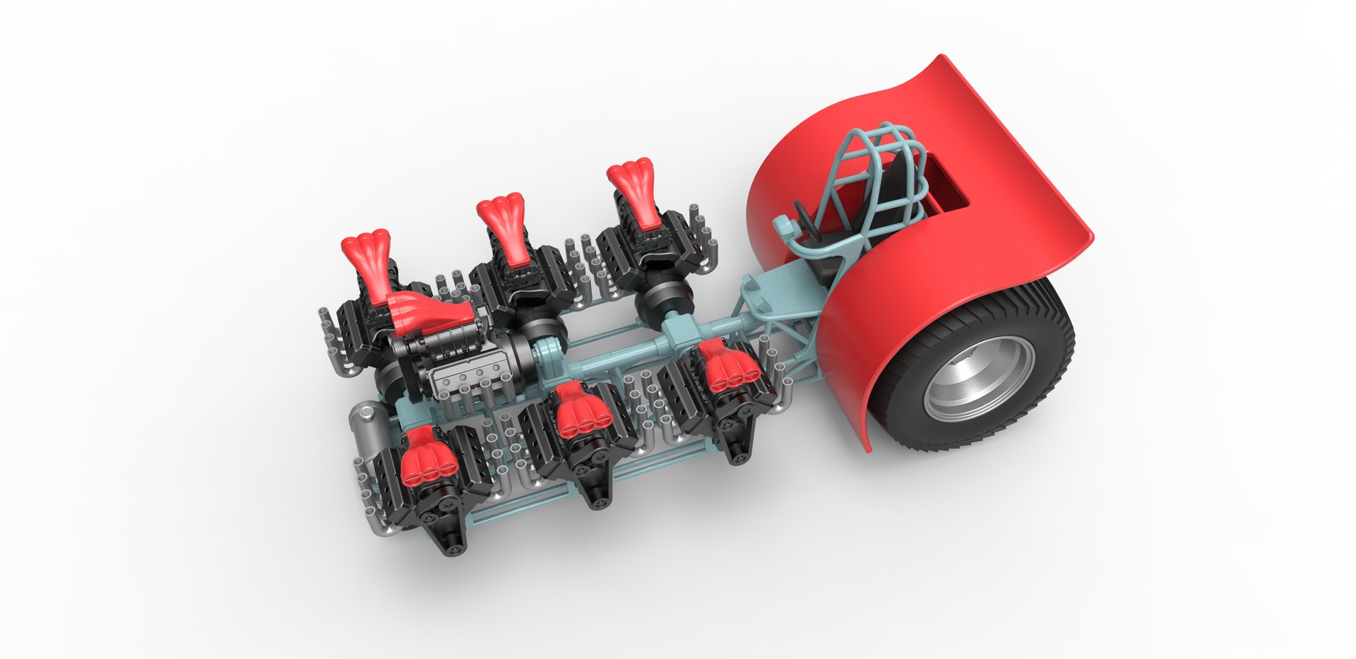 Diecast Pulling Tractor With 7 Engines V8 Scale 1 To 25 Model ...