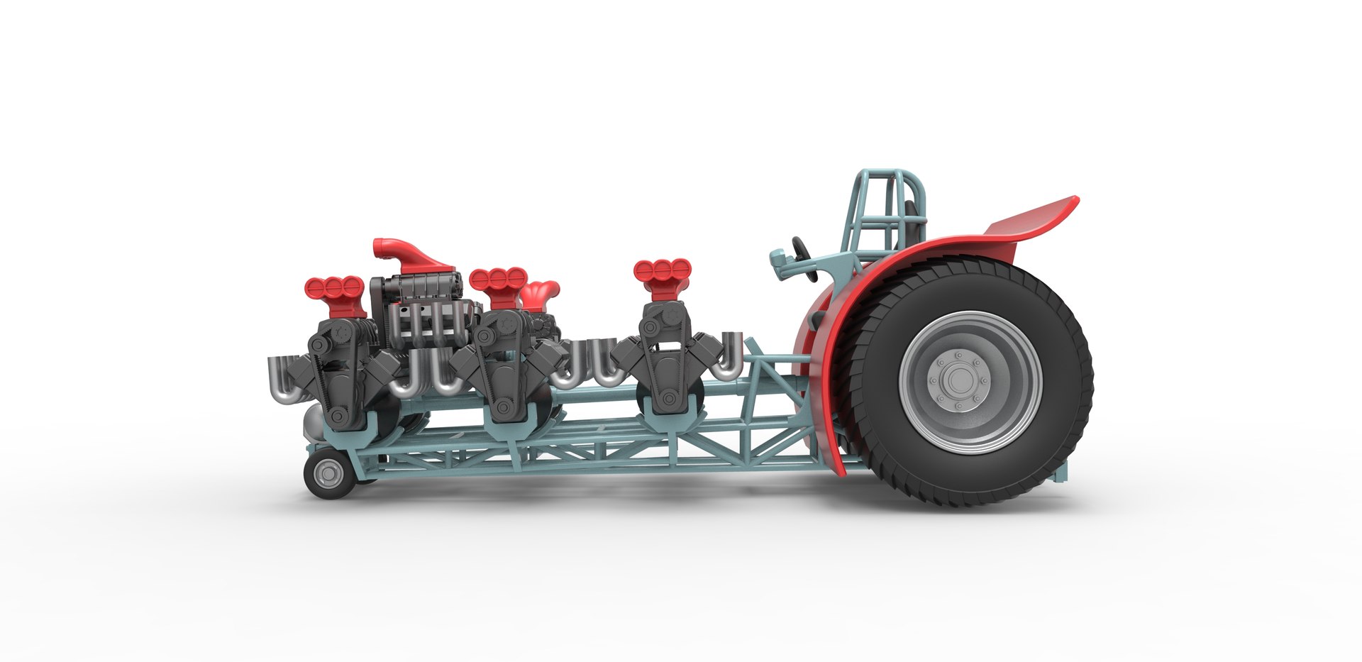 Diecast Pulling Tractor With 7 Engines V8 Scale 1 To 25 Model ...