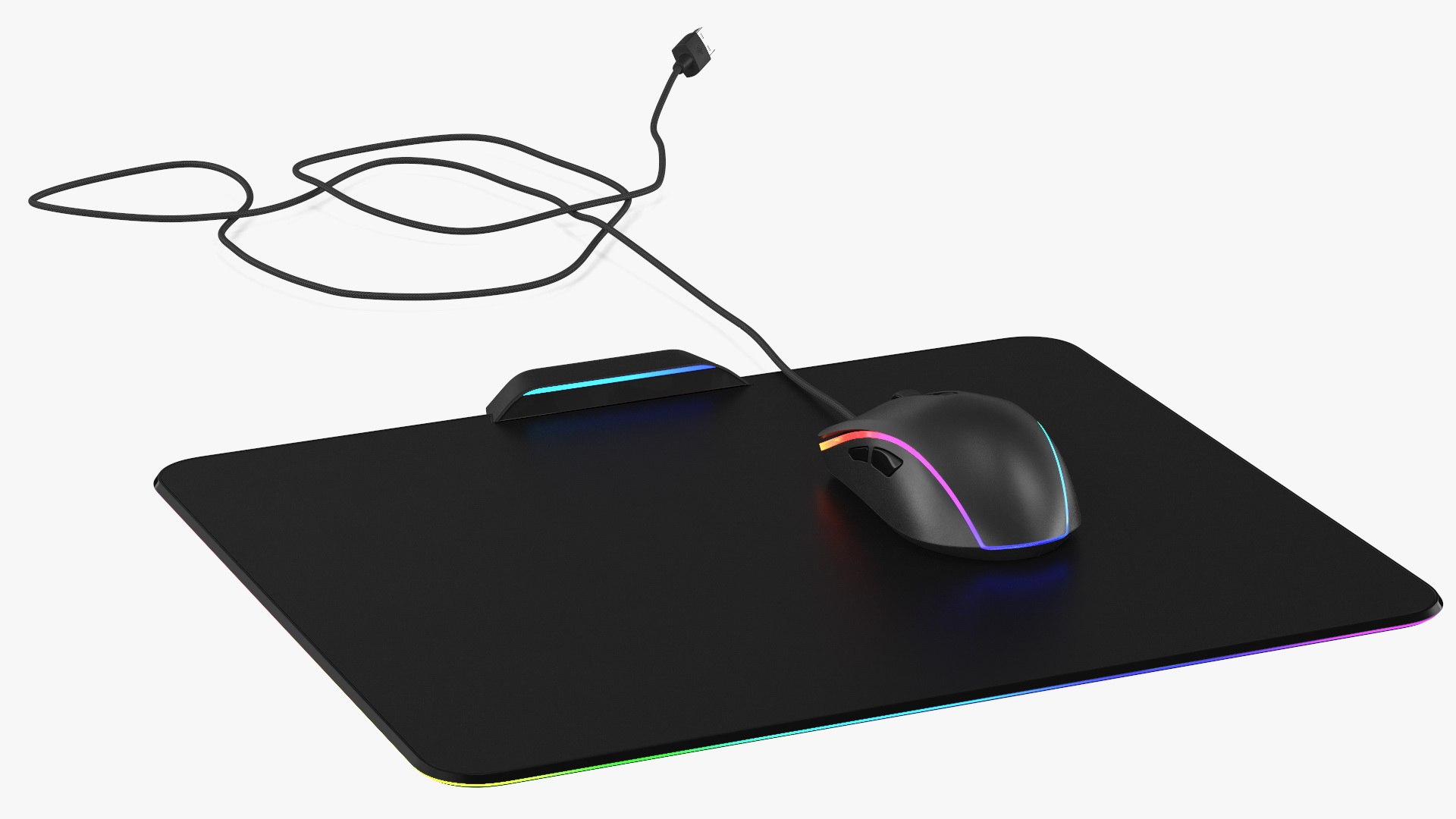 Gaming Mouse with RGB Mouse Pad Set 3D model preview