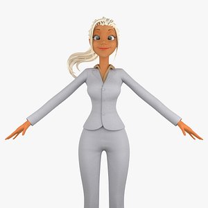 cartoon business woman 3d model