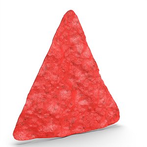 3D Realistic Red Nachos Tortilla Chip with Detailed Texture