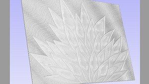 Modern Wave Panel 3D Foliage CNC Aspire STL DXF Router Furniture Wall Art 3D model