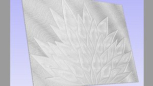 Modern Wave Panel 3D Foliage CNC Aspire STL DXF Router Furniture Wall Art