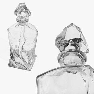 Vintage Clear Glass Decanter Ornate Lid