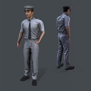real-time sea captain 3D model