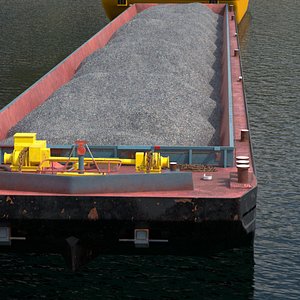 Hopper Barge with Crushed Stone