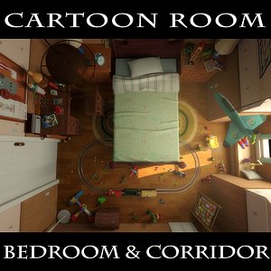 3D Cartoon Corridor Bedroom