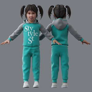 3D girl character child model